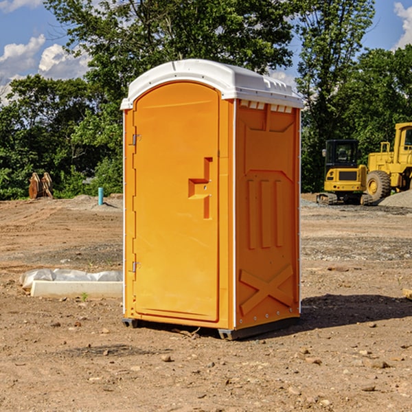 how often are the portable restrooms cleaned and serviced during a rental period in Pineville MO